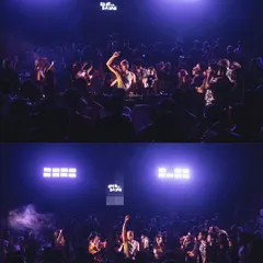 Two moments from the same incredible night in Delhi. The purple lights and haze created a perfect atmosphere for the crowd to get lost in the music.
