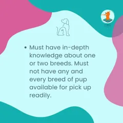 A responsible breeder will have in-depth knowledge of one or two specific breeds. They will not have many different breeds of puppies available at all times. This specialization ensures they understand the health and temperament of their dogs.