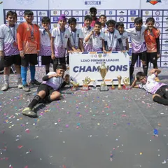 This is what we work for. A snapshot of our Under-11 team celebrating their hard-earned championship at the Leno Premier League, a testament to their teamwork, dedication, and the winning spirit we foster at the academy.