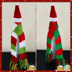 Dress up your wine bottles for a Christmas party with these cute Santa hat and scarf covers. They make a simple gift feel extra special and festive.