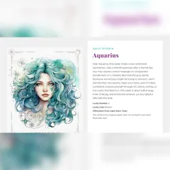 This is a preview of the Aquarius weekly reading from my website. My goal is to offer insights that inspire a fresh emotional experience and inner joy.