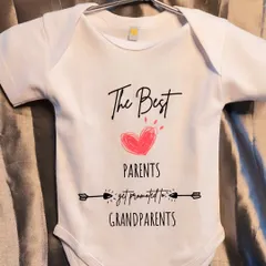 This custom-printed baby romper is a heartwarming way to announce a pregnancy to the grandparents-to-be. I can print any message to make your announcement unique.