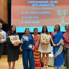 A group of our award-winning students and their teachers. Their dedication to the French language is truly inspiring.