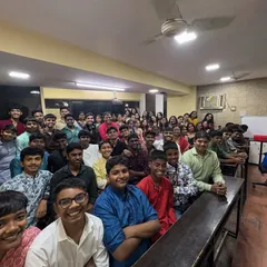 A classroom packed with smiling faces during our Satyanarayan Pooja. These moments of shared faith and tradition bring positivity to our learning environment.
