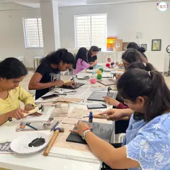 Hammer, nails, and colorful strings! Our string art workshop is a unique and therapeutic experience where you can create amazing textured art.