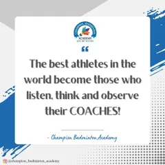 We believe that coaching is a partnership. The best athletes are those who listen to, think about, and observe the guidance from their coaches to continuously improve their game.