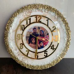 Another example of a personalized family photo clock, combining a beautiful memory with a stylish home decor piece.
