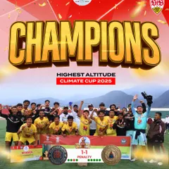 Champions! This is what happens when hard work meets belief. Our young squad, with an average age of just 17, conquered the highest altitude tournament, the Climate Cup 2025 in Leh. This victory wasn't just won on the pitch; it was earned through months of relentless preparation.