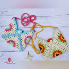 My 'Flower Garden' sling bags are handcrafted with vibrant granny squares. They are lightweight, stylish, and perfect for adding a touch of handmade charm to your everyday look.