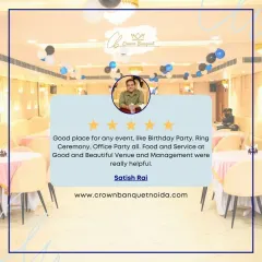 Satish Rai recommends our venue for any event, including birthday parties, ring ceremonies, and office parties. He highlights the good food, helpful management, and beautiful venue as key factors in his positive experience.