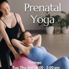 An invitation to our Prenatal Yoga classes. We provide a safe and nurturing space for expecting mothers to practice gentle movements, breathwork, and relaxation techniques for a healthy pregnancy.
