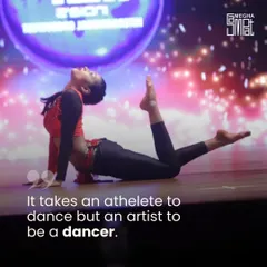 It takes an athlete to dance, but an artist to be a dancer. This powerful pose from a solo performer showcases the strength, flexibility, and artistry that dance requires.