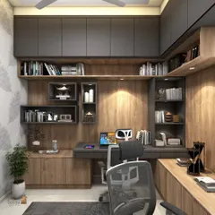 A duplicate of ID 121, highlighting the ample storage and elegant design of this modern study room.