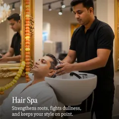 A nourishing hair spa is key to fighting dullness and ensuring your hairstyle stays on point. This service strengthens the roots and revitalizes your hair, giving it a healthy foundation for perfect wedding day styling.