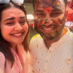 A happy selfie with my client during his Haldi ceremony. The best part of my job is building these amazing relationships and being part of their special day.