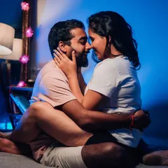 An intimate at-home portrait of a couple sharing a close moment. These sessions are about capturing your connection in a space that is personal and meaningful to you.