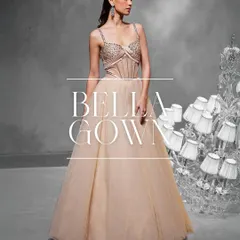 The Bella Gown combines timeless elegance with my signature corsetry. I crafted this piece with a hand-embellished bodice that flows into a delicate tulle A-line skirt, creating a silhouette that is both classic and modern.
