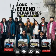 Don't miss out on the long weekend! This poster details our departure dates and all-inclusive packages starting from just ₹4999.