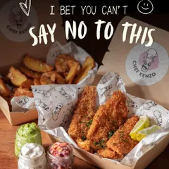 Here's how my crispy fish and wedges snack box looks when it arrives. It's packed with care to ensure everything stays fresh and crunchy.