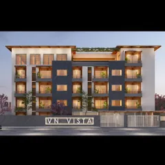 The proposed night-view elevation for VN Vista apartments. We believe luxury is found in the comfort of well-lit and well-ventilated homes, and the lighting design here highlights the building's key architectural features.