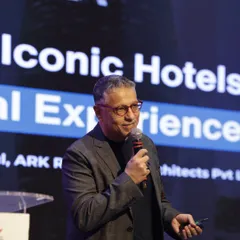 Another shot from my talk at the CREDAI National Indian Summit. It is always a privilege to connect with incredible minds from the industry and share my philosophy on crafting global hospitality experiences.