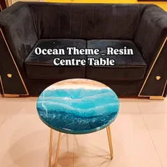 Another look at the ocean theme resin center table. It's stylish, functional, and made to impress.