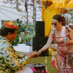 Experience the Rajasthani Mela theme like never before! From vibrant costumes to traditional music and lively games, every detail was crafted to perfection, making the Couple's Haldi celebration a royal affair. 🌸✨