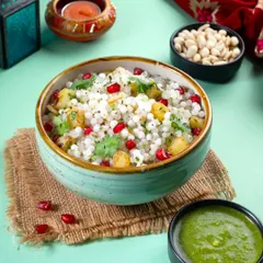 This is my signature Vrat Special Sabudana Khichdi. Made with perfectly cooked tapioca pearls, soft potatoes, crunchy peanuts, and fresh pomegranate, it’s a complete meal that keeps you energized through your fast.
