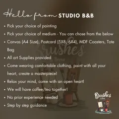 Planning your week? Here's a look at our schedule. Whether you want to paint on a canvas, coaster, or tote bag, we have a session for you. DM to book your spot!