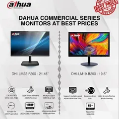Dahua commercial series monitors are another excellent option I provide. They offer wide viewing angles and are suitable for continuous surveillance monitoring.