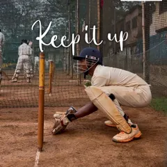 A wicketkeeper in position, ready for action. We conduct specialized drills for our keepers, as they are one of the most crucial players on the field.