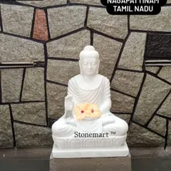 A beautiful photo from our client in Nagapattinam, Tamil Nadu, featuring our 2-foot zen Buddha statue. The natural smiling face of the Buddha brings a sense of peace to their space.