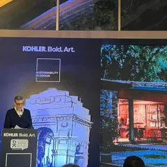 Another shot from the Kohler Bold Art event, where Amit Arora discussed how sustainable choices have shaped our projects and our company values. He shared the stage with other industry leaders, contributing to an inspiring dialogue on sustainable design.