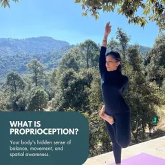 Another look at proprioception. By practicing balancing poses, we improve our body's ability to adjust to uneven ground and prevent falls, enhancing overall movement efficiency.