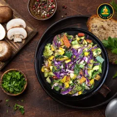 My Exotic Veggies Salad is a feast for the eyes and the palate. It's a crunchy, colorful medley of the freshest vegetables, tossed in a light dressing for a simple yet delicious meal.