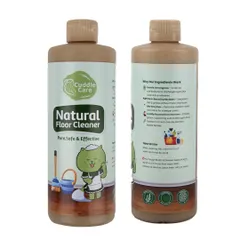 A composite shot showing the front and back of the Natural Floor Cleaner bottle, providing all necessary product information at a glance.