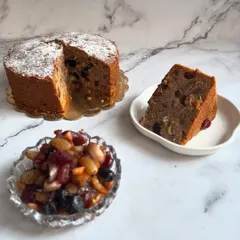 No Christmas is complete without a traditional plum cake. Mine is rich, moist, and packed with rum-soaked fruits and nuts, offering a perfect slice of spiced perfection for the season.
