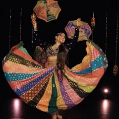 A moment of pure joy captured during my Navratri shoot. The twirl of the lehenga is one of the best parts of Garba!