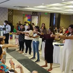 Thumbs up all around. Kids and parents participate together in a fun, interactive game, showing that our parties are engaging for the whole family.