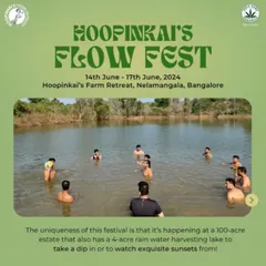 The uniqueness of our Flow Fest is its location: a 100-acre estate with a 4-acre rainwater harvesting lake. It's the perfect place to take a dip, watch the sunset, and connect with nature.