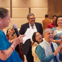 A grandmother's speech brings laughter to the whole family. Capturing the joy and reactions of loved ones is a huge part of my storytelling.