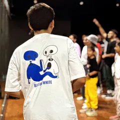 Another look at our community from the instructor's perspective. Seeing a room full of dancers ready to learn is one of the best feelings. The "Blue and White" shirt signifies our collective spirit.