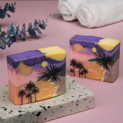 This is art you can bathe with. My cold-pressed soaps, like this sunset beach design, are handcrafted with natural oils and butters that are gentle on your skin. Each bar is a unique, beautiful piece for your daily routine.