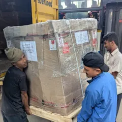 The day my new kiln arrived was so exciting. It was a big investment in my studio and a commitment to providing the best quality firing for my students and fellow potters. Here you can see it being carefully unloaded.