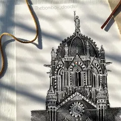 A slightly different angle of the CST artwork, highlighting the textures and depth created through ink work. This is a classic example of my architectural illustration style.