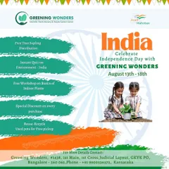 This poster announced our 'Green Freedom Week' for Independence Day 2022. We hosted several activities, including free tree sapling distribution and workshops, to celebrate with the community.