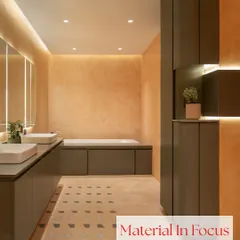 This image puts micro cement in focus, showing its application in a contemporary bathroom. The material's waterproof and durable nature makes it perfect for creating a serene, spa-like environment with a raw yet polished aesthetic.