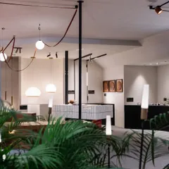 A symphony of lights at our ACETECH booth. This space, featuring art by Prityaanshi Agarwal, was designed to be a masterpiece of art and ambiance, showing how different lighting layers can create a rich and immersive environment.