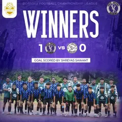 A solid 1-0 victory against the I.C. Colts in the Borivali Football Championship League. This win was secured through disciplined defense and a decisive goal.