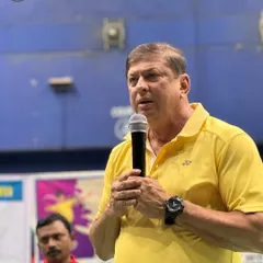 Chief Coach Shrikant Vad addressing players and parents during our Summer Camp. His hands-on approach and decades of experience are invaluable to our athletes' development.